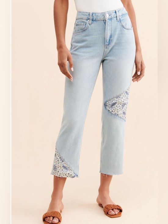 PAIGE Denim - PAIGE Noella Cropped Patchwork Jeans SZ 28